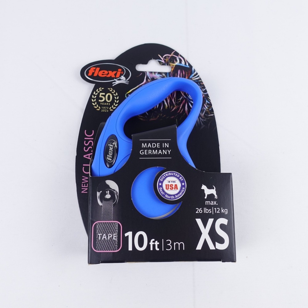 Flexi Comfort Dog Leash Retractable Tape XS Pets 0-26 lbs Blue 10 feet NEW